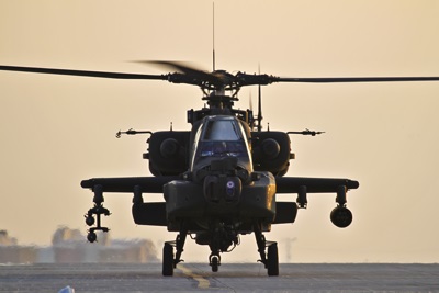 Apache attack helicopter in Afghanistan